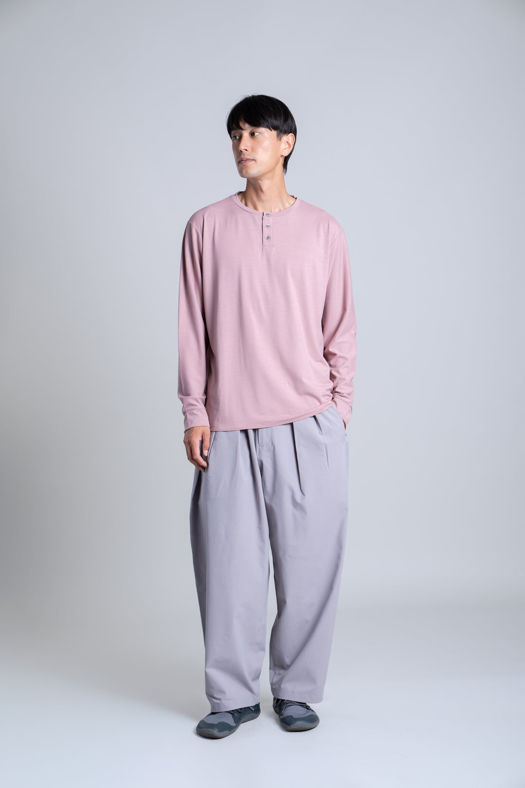 WUNDERWEAR DC ヘンリーネックロングスリーブTシャツ