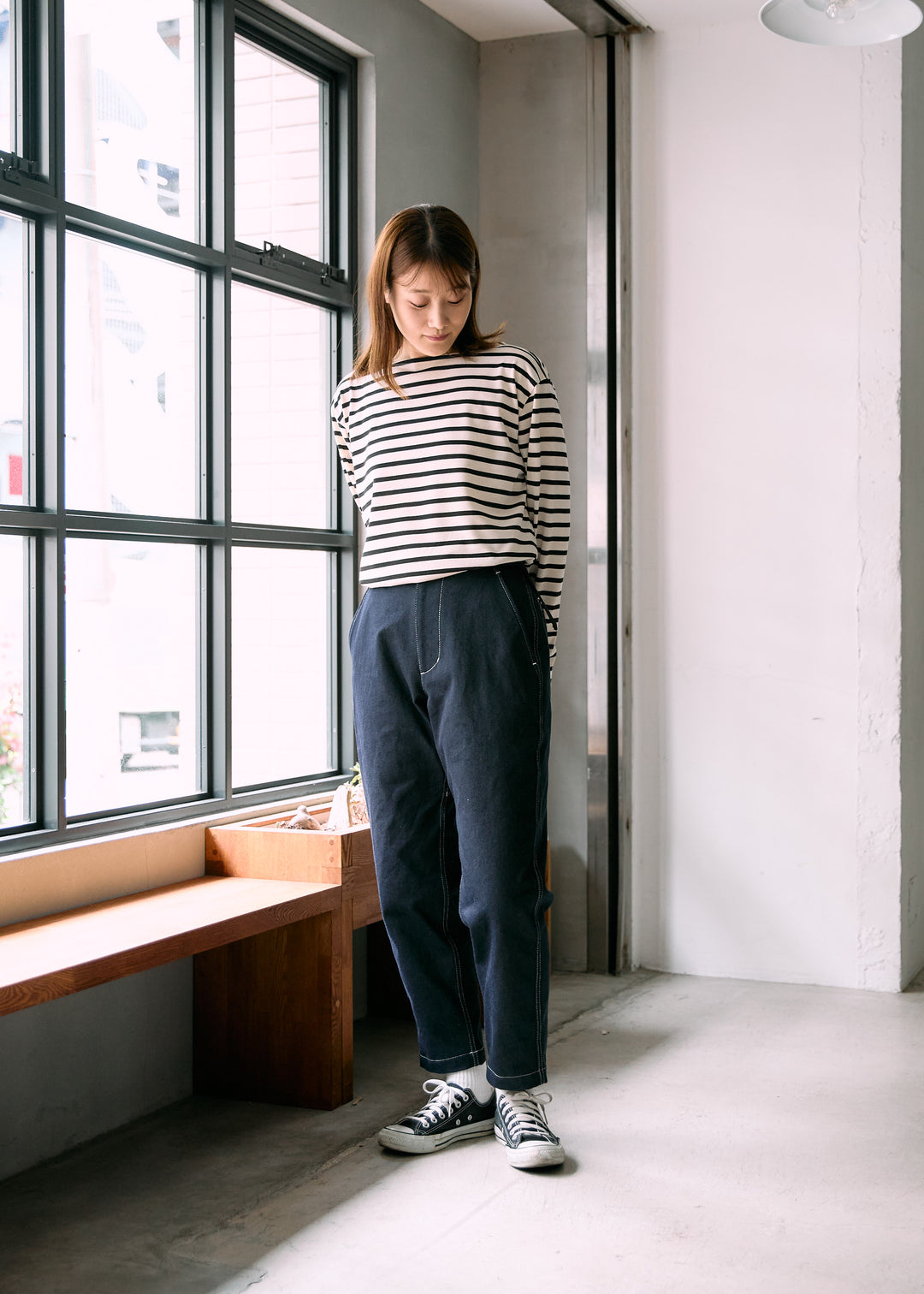 Ecru×Black / model:160cm 着用サイズ:XS-S