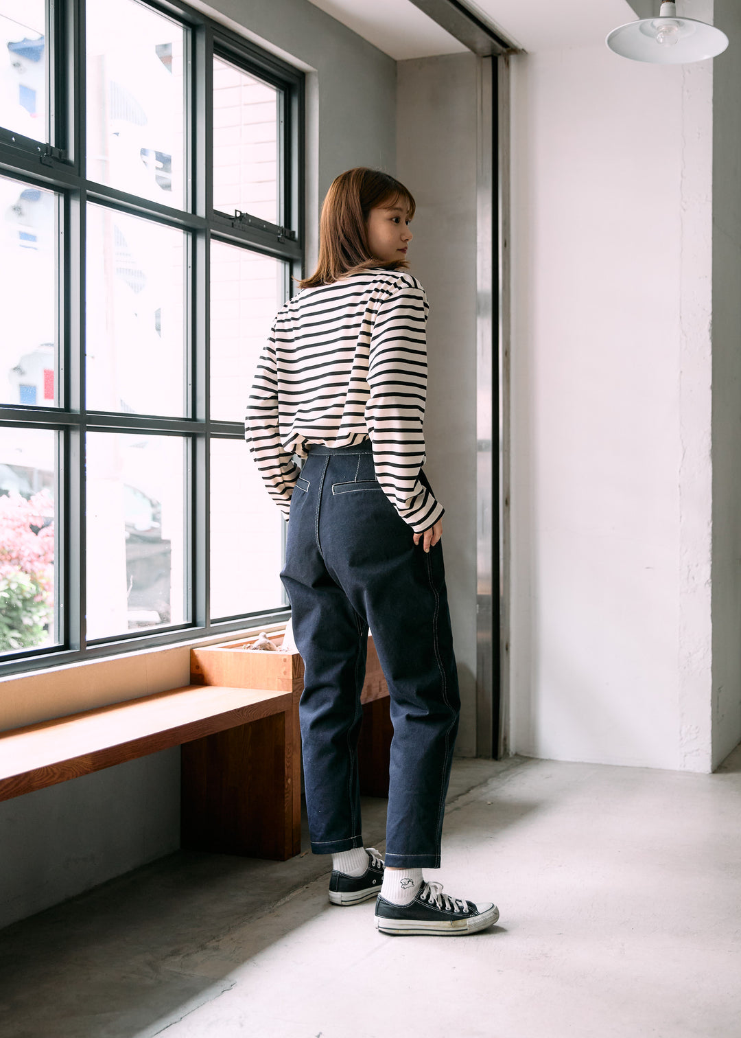 Ecru×Black / model:160cm 着用サイズ:XS-S