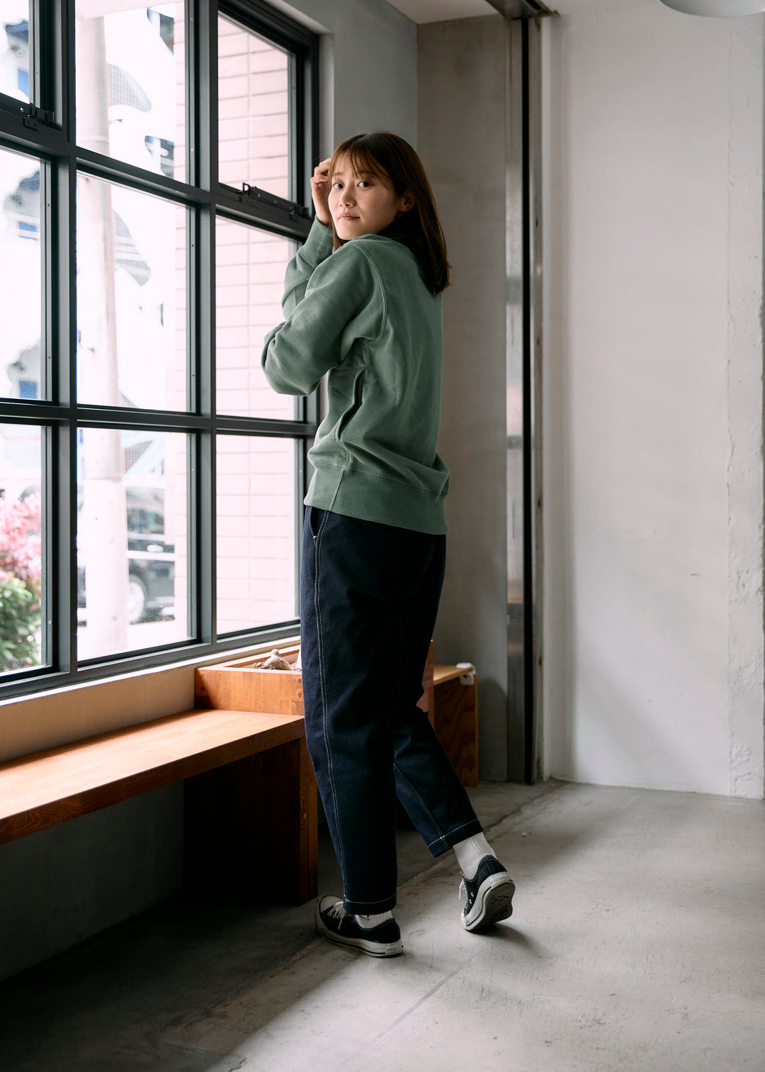 model:160cm 着用サイズ:XS