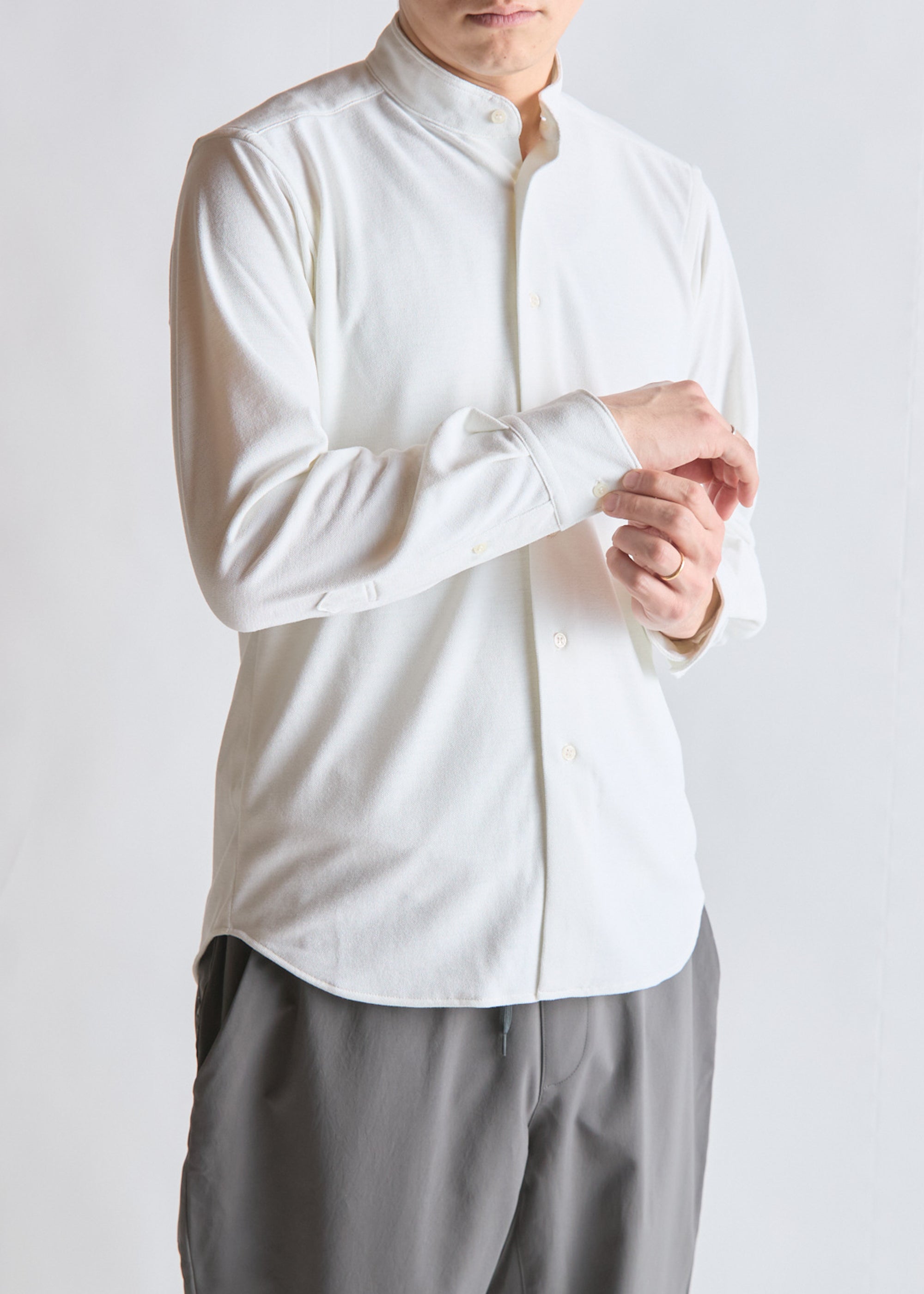 DRYCOTTONY STAND COLLAR SHIRT （ドライコットニースタンドカラー