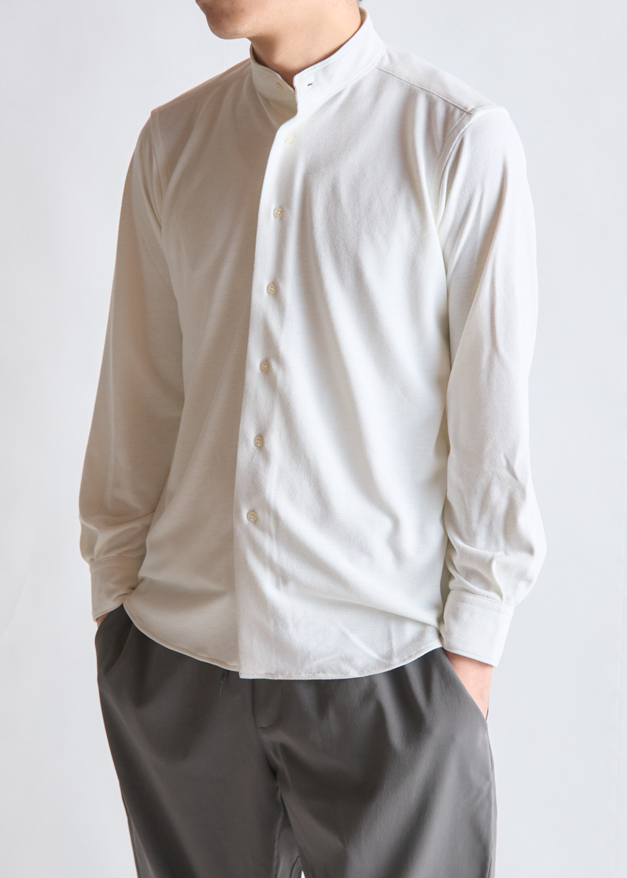 DRYCOTTONY STAND COLLAR SHIRT （ドライコットニースタンドカラー