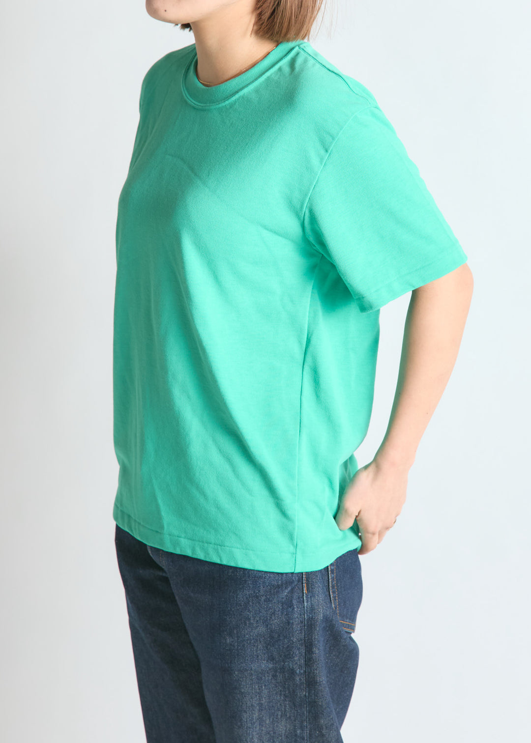 OVERNEATH 半袖Tシャツ ライムグリーン ＆プリントTシャツ＜ライムグリーン＞(XS ライムグリーン