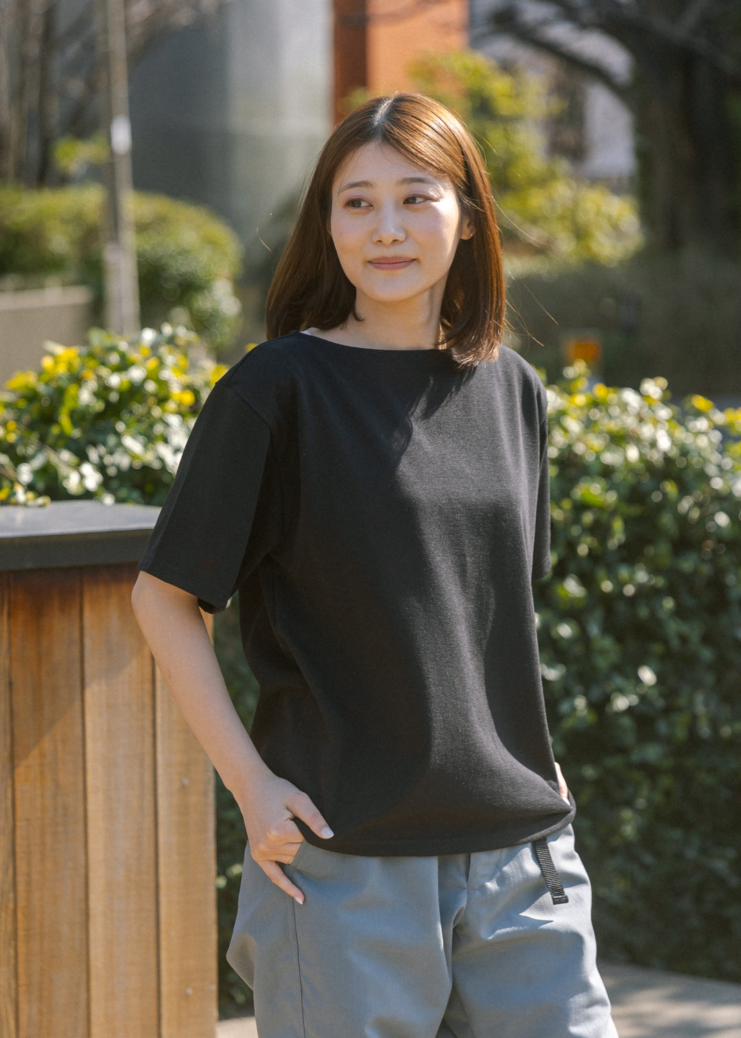 BRING DRYCOTTONY ボートネックシャツ 吸水速乾/着る除湿】 ボートネックTシャツ - BRING