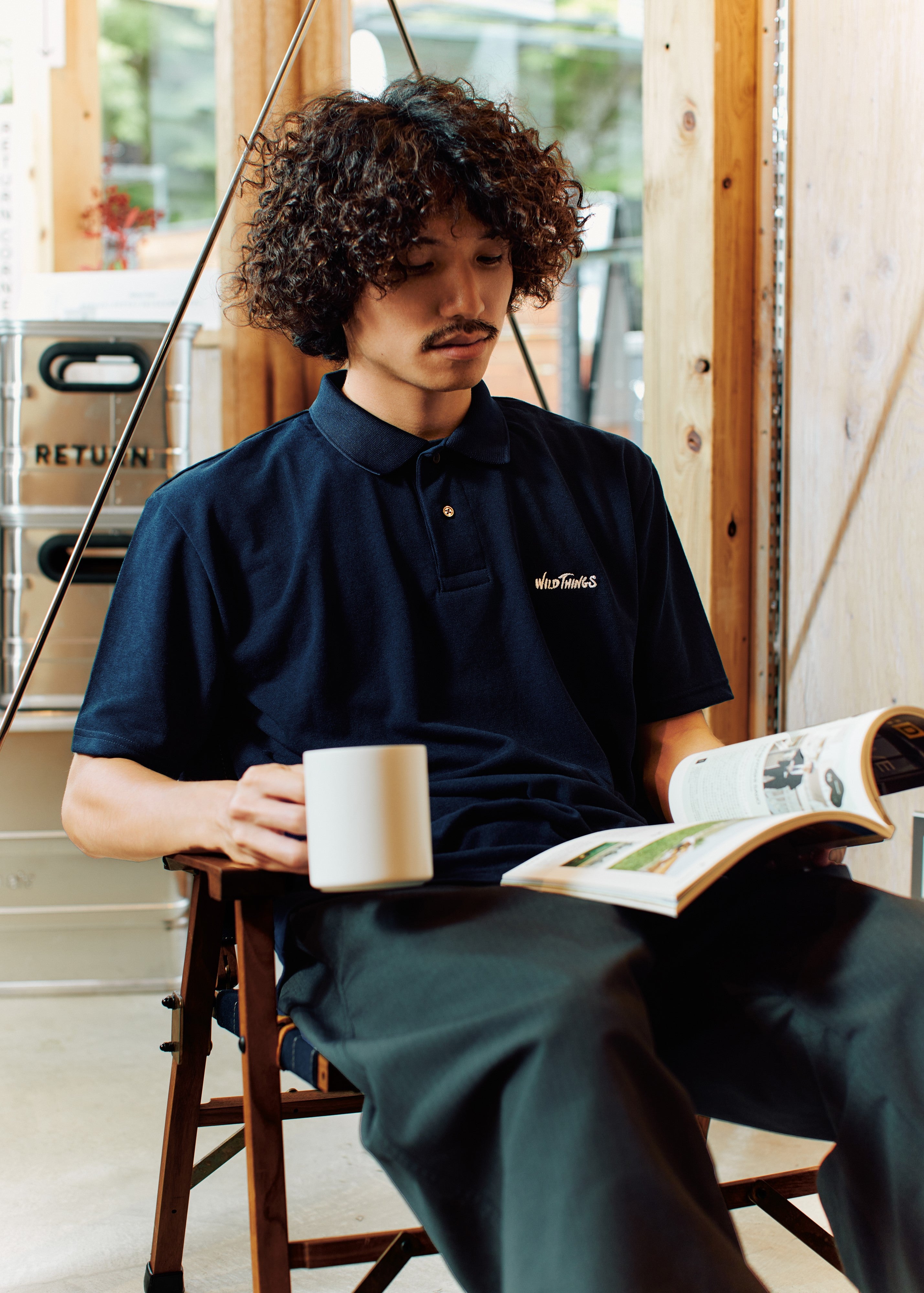 BRING×WILD THINGS】 ONE POINT POLO SHIRT