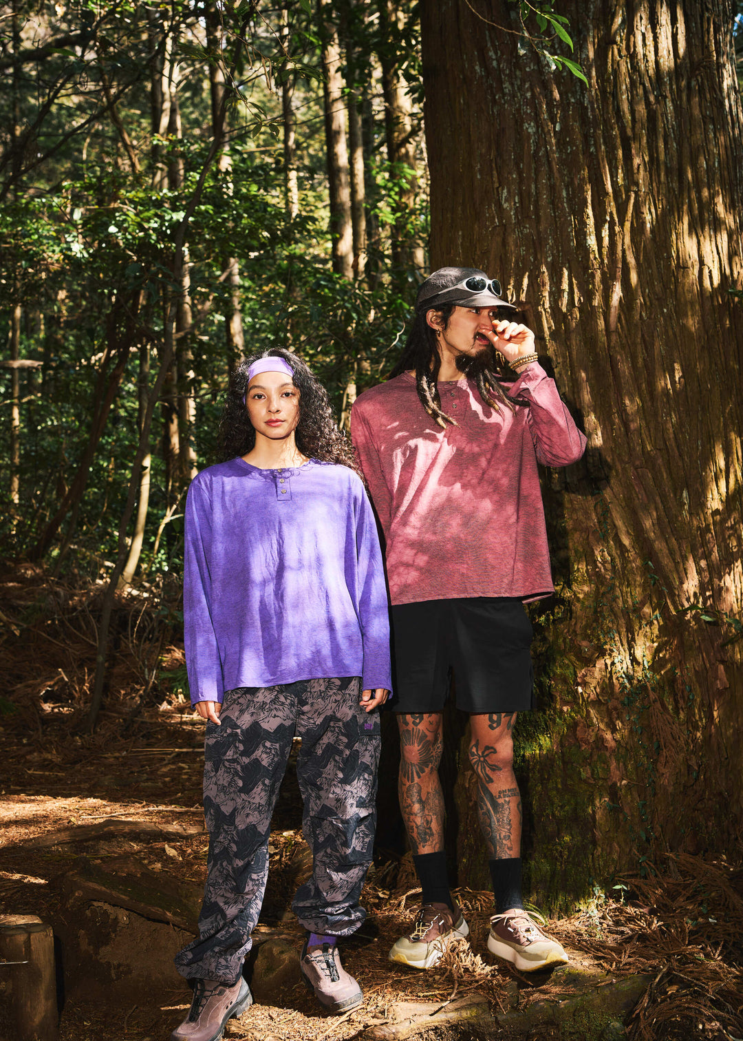 Moss Wine / model:183cm 着用サイズ:XL　Moss Navy / model:166cm 着用サイズ:M