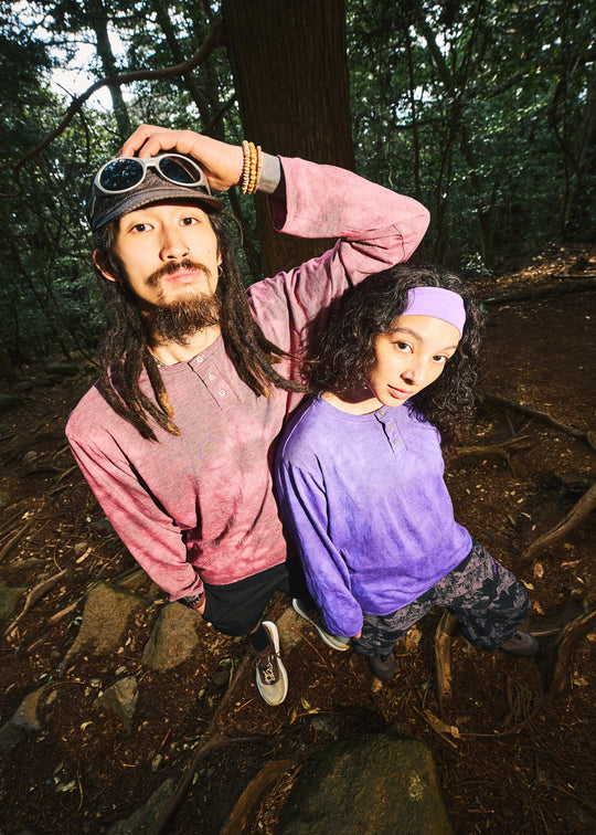 Moss Wine / model:183cm 着用サイズ:XL　Moss Navy / model:166cm 着用サイズ:M