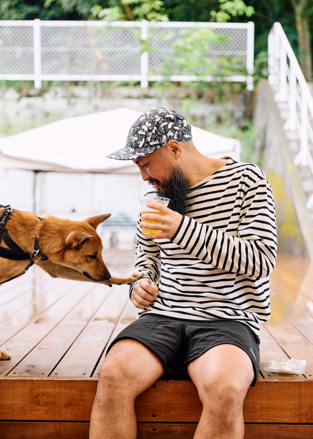 BRING DRYCOTTONY バスクシャツ Ecru×Pink XS-S BRING DRYCOTTONY バスクシャツ Ecru×Pink XS-S BRING