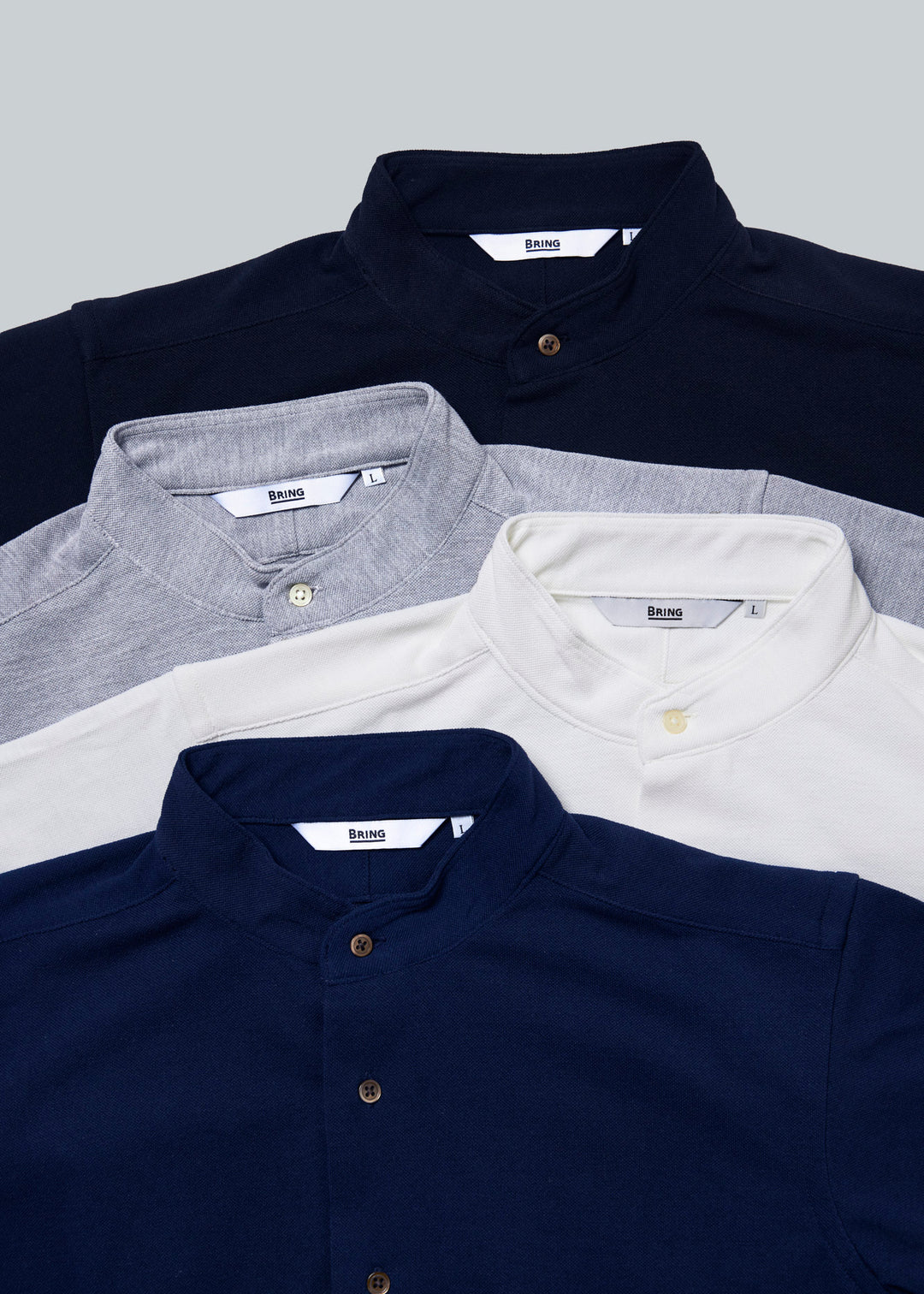 DRYCOTTONY スタンドカラーシャツ