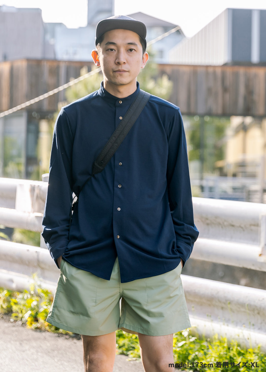 DRYCOTTONY スタンドカラーシャツ